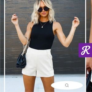 MAKING HISTORY POCKETED EMBOSSED FAUX LEATHER SHORTS - LIGHT TAUPE